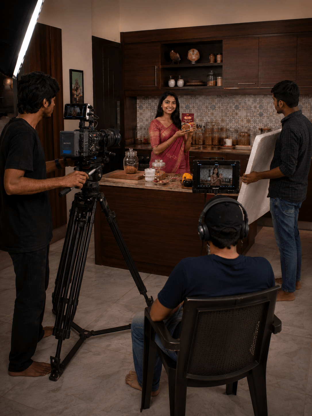 Behind the scenes production setup